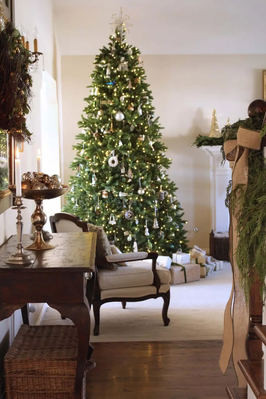 12' King Fraser Fir Artificial Christmas Tree with 2300 Warm White & Multi-Color LED Lights