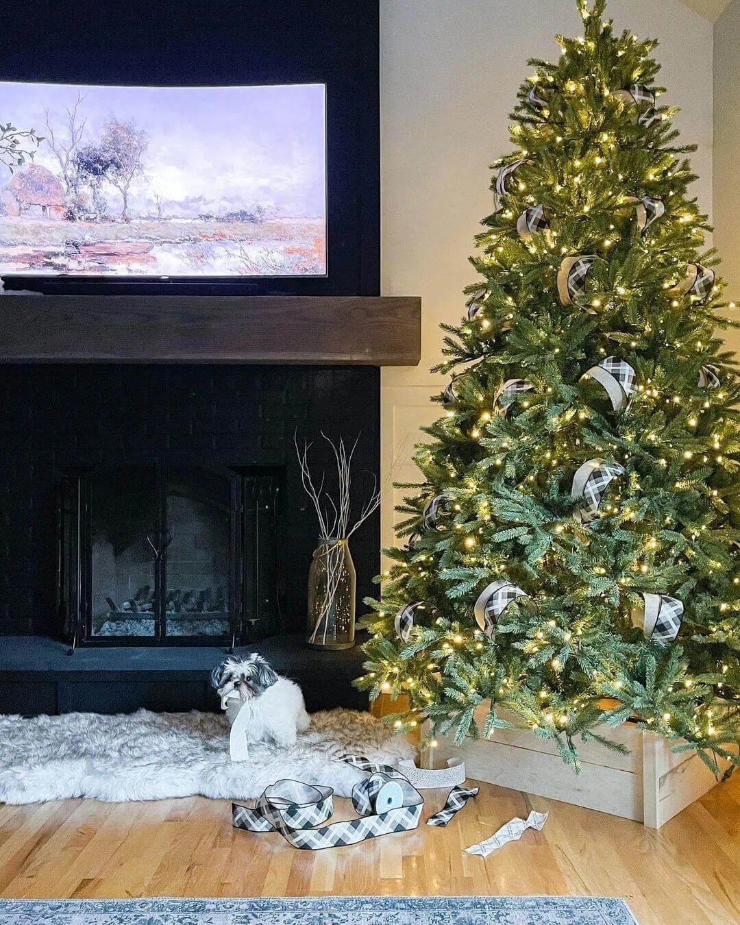 12' King Fraser Fir Artificial Christmas Tree with 2300 Warm White & Multi-Color LED Lights