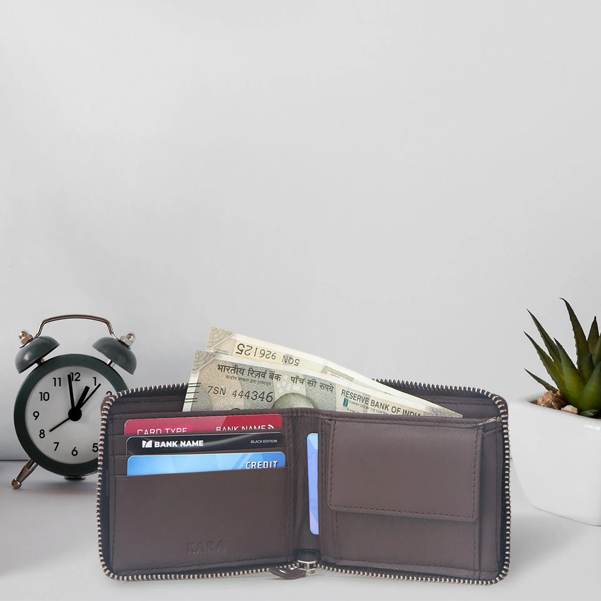 14089 Tan Zip Around Wallet