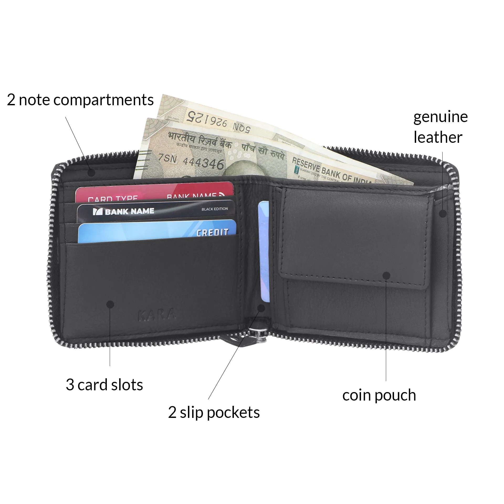14089 Tan Zip Around Wallet