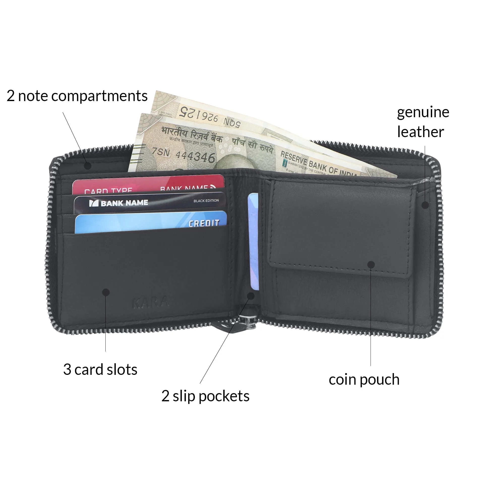 14089 Tan Zip Around Wallet