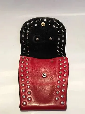 1980s Versus VERSACE MEDUSA Burgundy BELT PURSE with hook