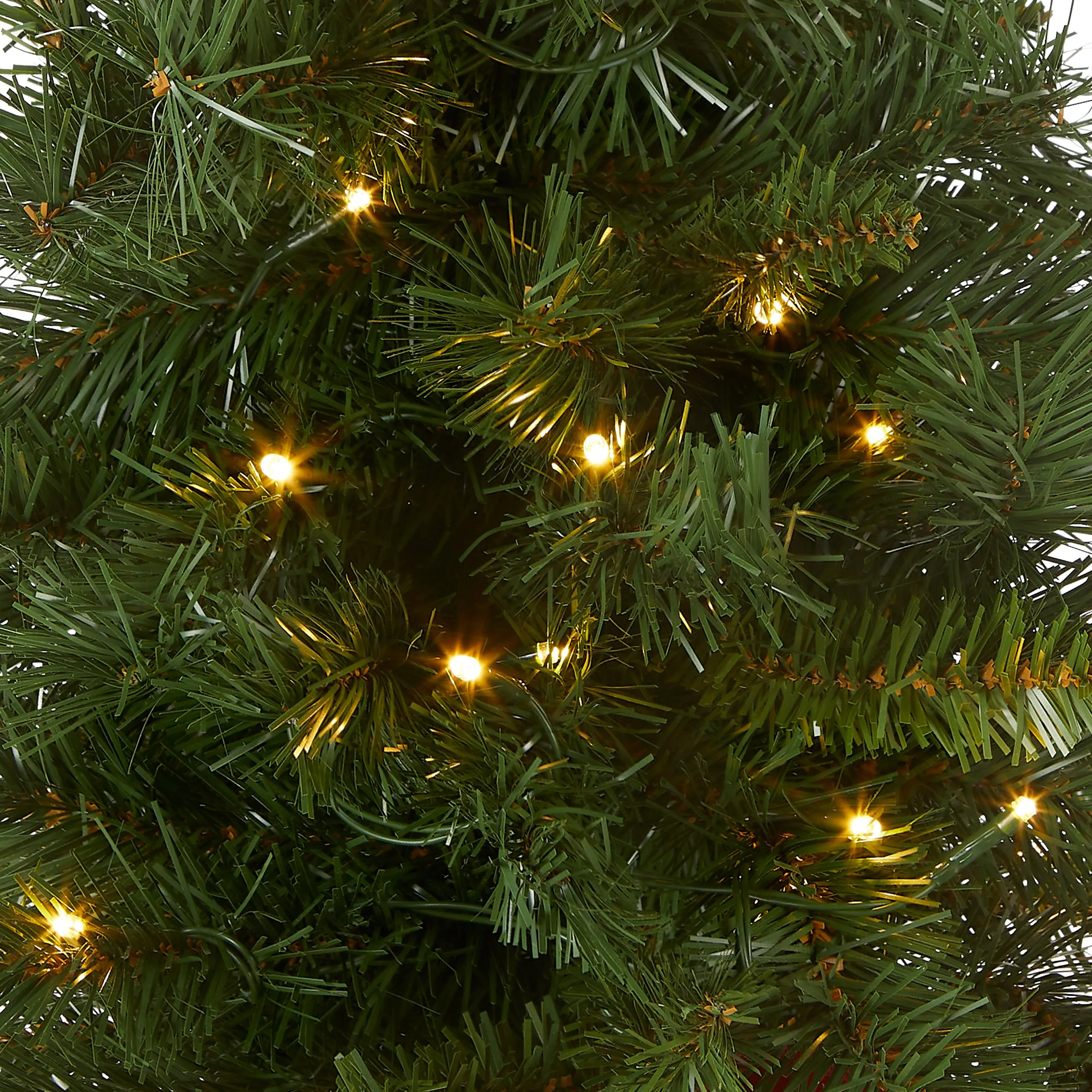 2 ft. Pre-Lit Majestic Fir Tree with LED Lights, Red Base