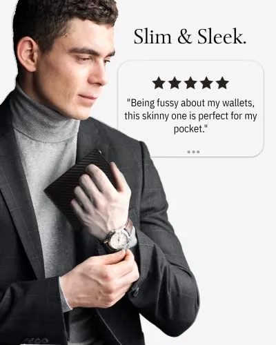 Access Denied Leather Slim Bifold Wallets For Men - Minimalist Card Holder Thin Mens Wallet RFID Gifts For Him