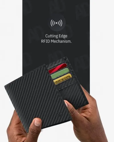 Access Denied Leather Slim Bifold Wallets For Men - Minimalist Card Holder Thin Mens Wallet RFID Gifts For Him