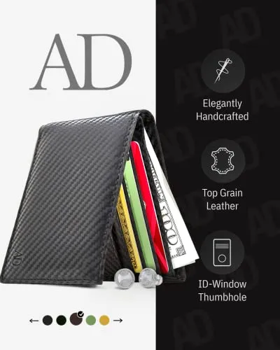 Access Denied Leather Slim Bifold Wallets For Men - Minimalist Card Holder Thin Mens Wallet RFID Gifts For Him