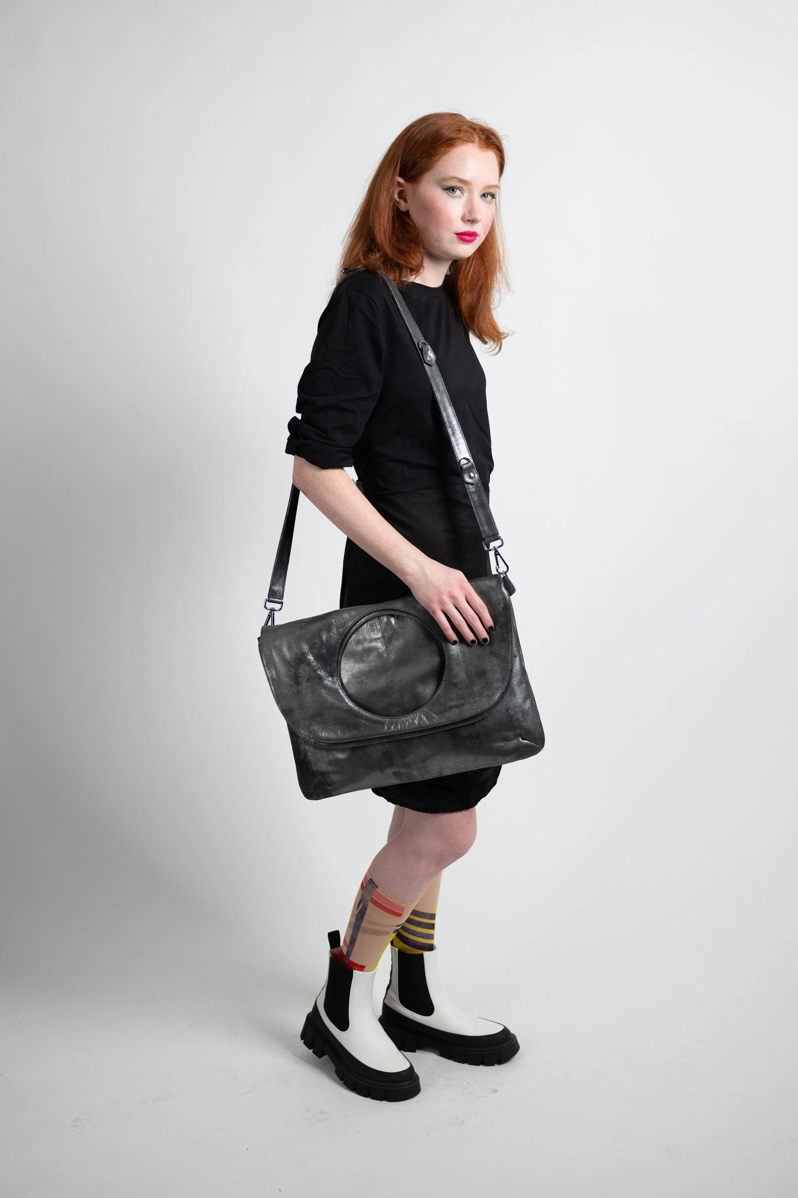 Audrey Large Messenger/Laptop Bag in Black