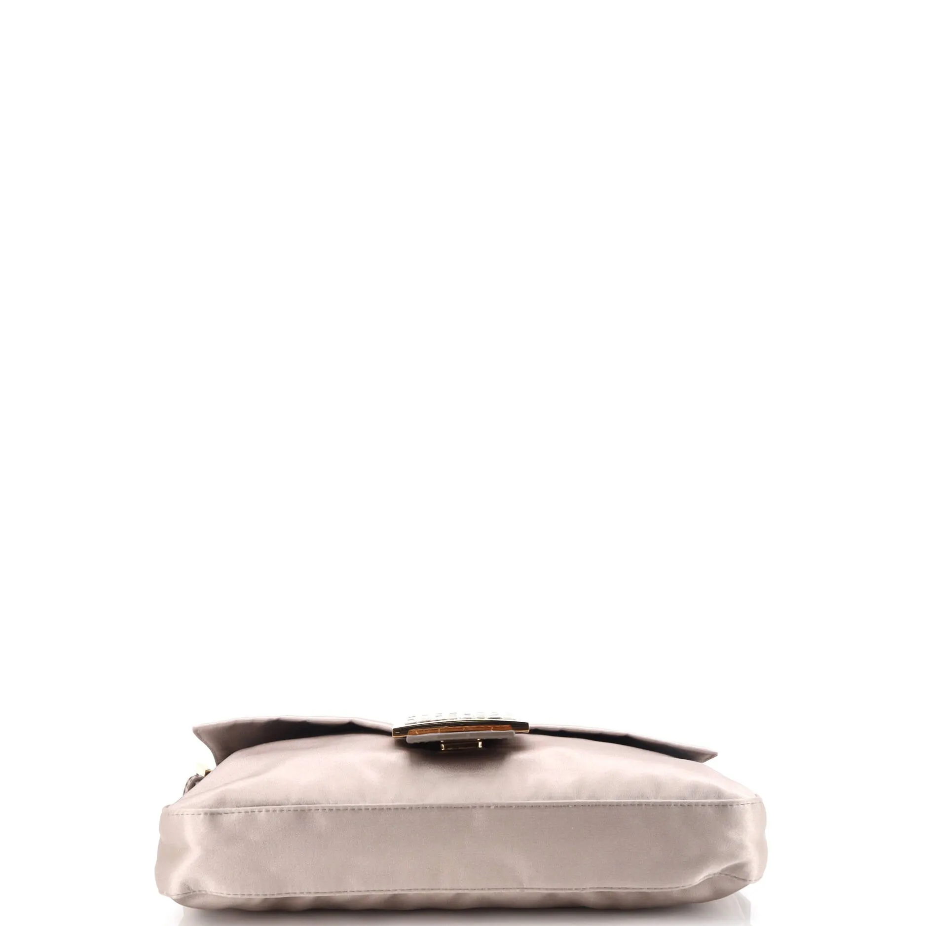 Baguette Bag Embroidered Satin with Crocodile Embossed Leather and Crystals