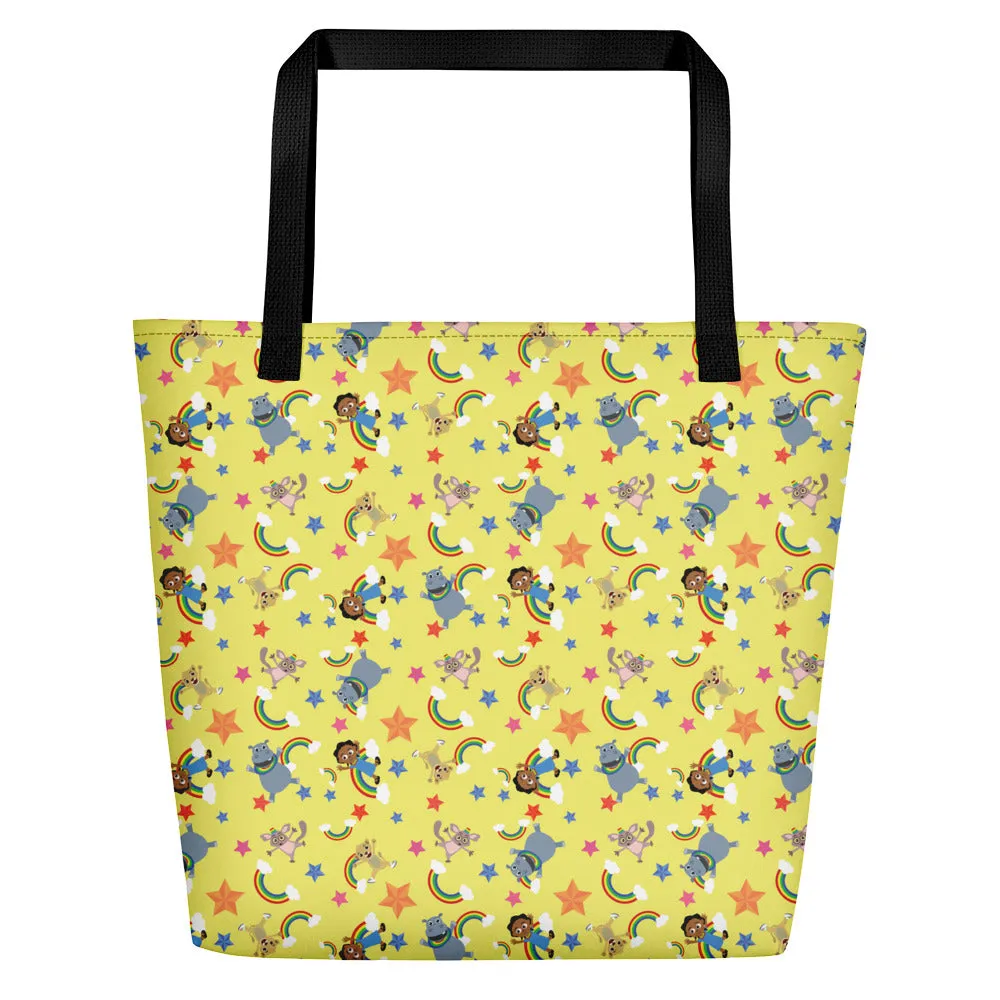 Beach Bag: Akili and Friends Print (Yellow)