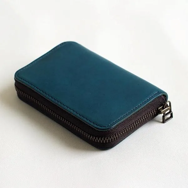 Bi-Fold Leather Compact Wallet, Made in Japan