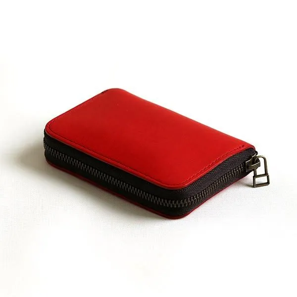Bi-Fold Leather Compact Wallet, Made in Japan