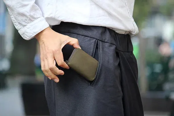 Bi-Fold Leather Compact Wallet, Made in Japan