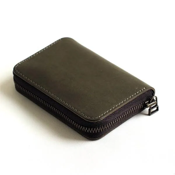 Bi-Fold Leather Compact Wallet, Made in Japan