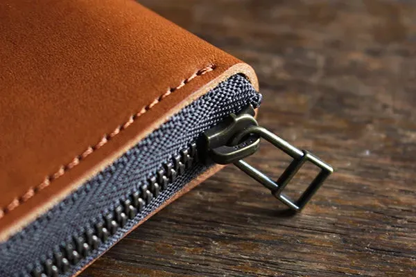 Bi-Fold Leather Compact Wallet, Made in Japan