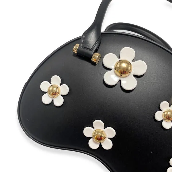 Black Floral Matte Jelly Dome Purse
