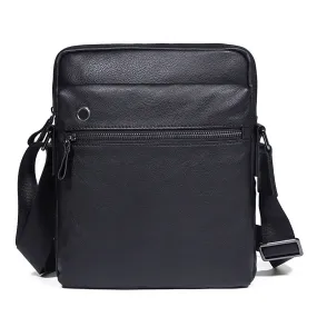 Black Top Grain Leather Shoulder Bag Men's Crossbody Bags Leather Satchel Bag 1045A