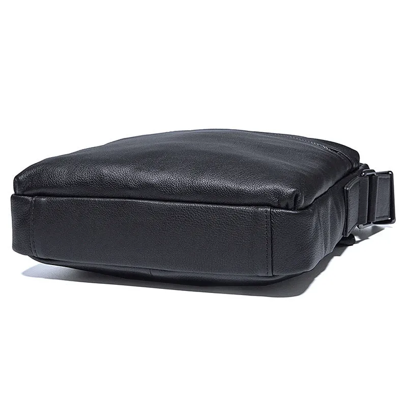 Black Top Grain Leather Shoulder Bag Men's Crossbody Bags Leather Satchel Bag 1045A