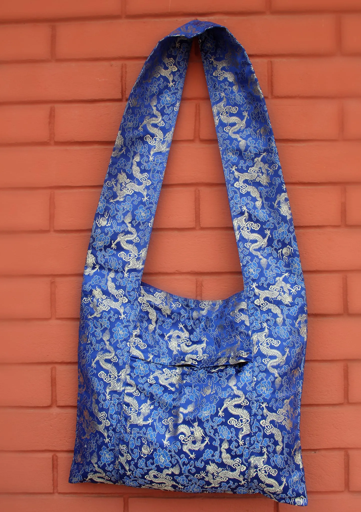 Blue Dragon Brocade Side Carry Bag