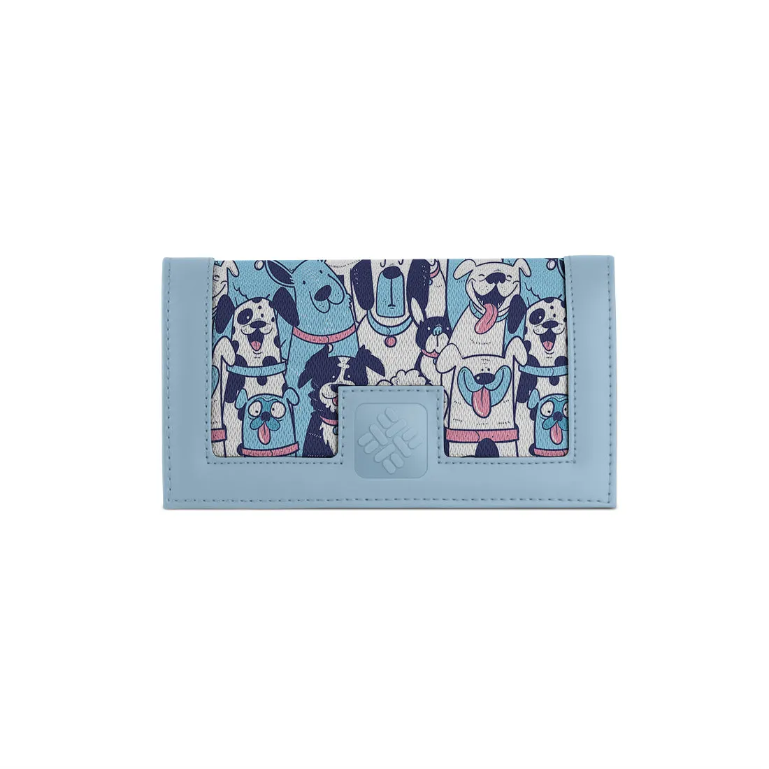 Blue Sleek Elegance Fold Wallet in Playful Puppy Pop Art