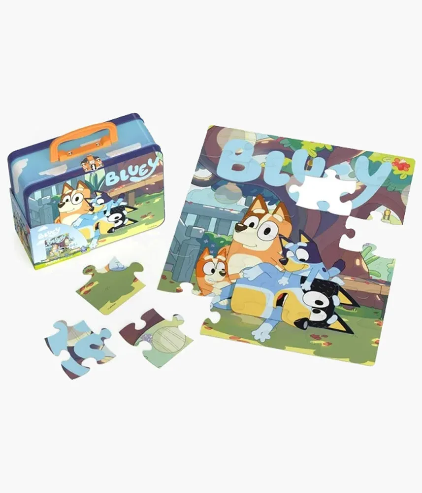 Bluey & Family Tin Lunch Box with 24 Piece Puzzle