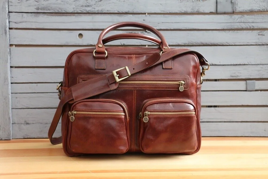 Brown Leather Briefcase Leather Laptop bag