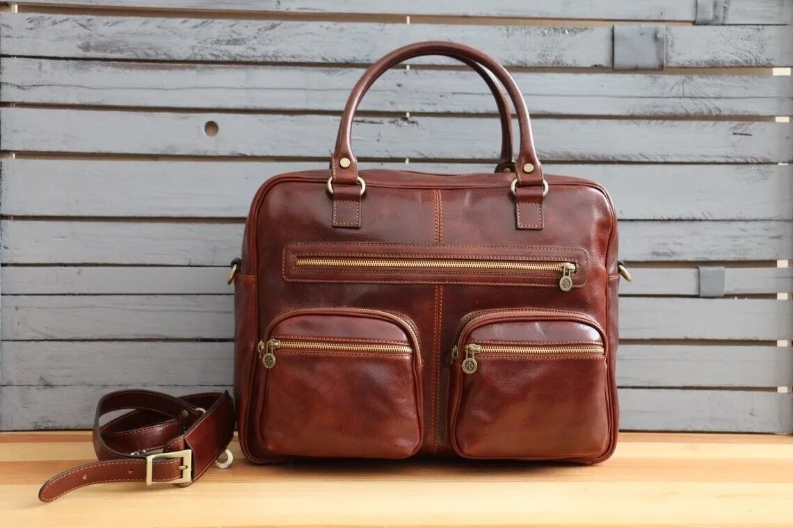 Brown Leather Briefcase Leather Laptop bag