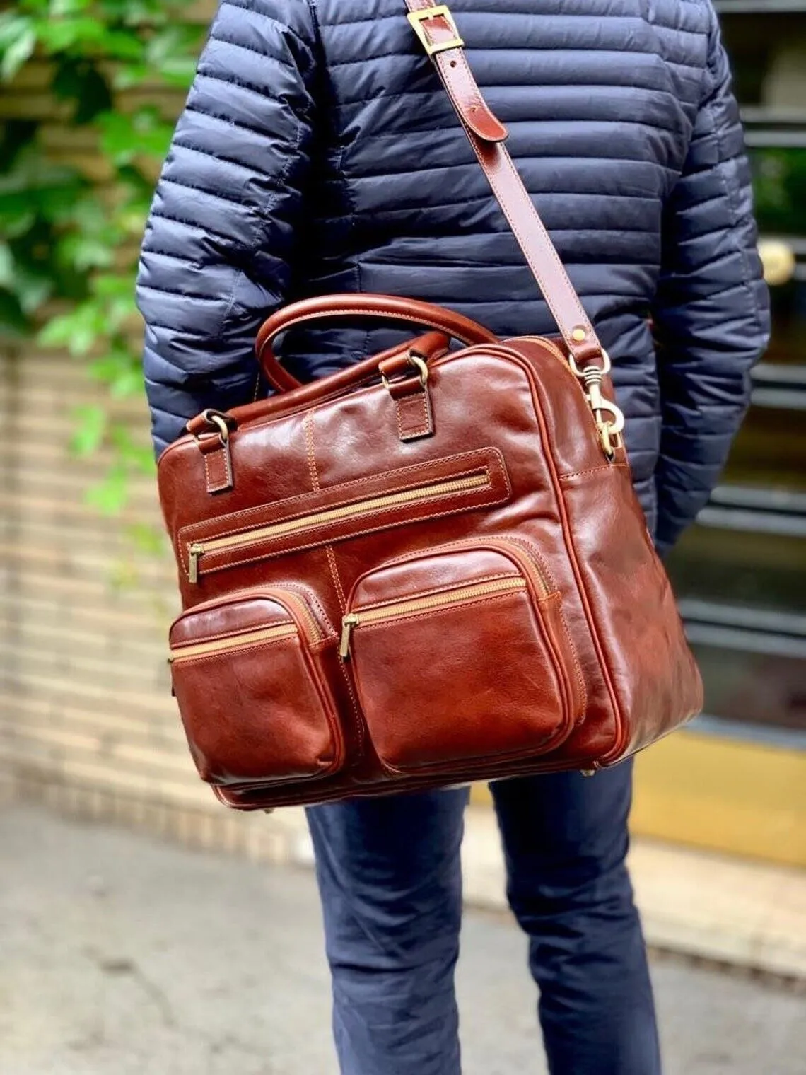 Brown Leather Briefcase Leather Laptop bag
