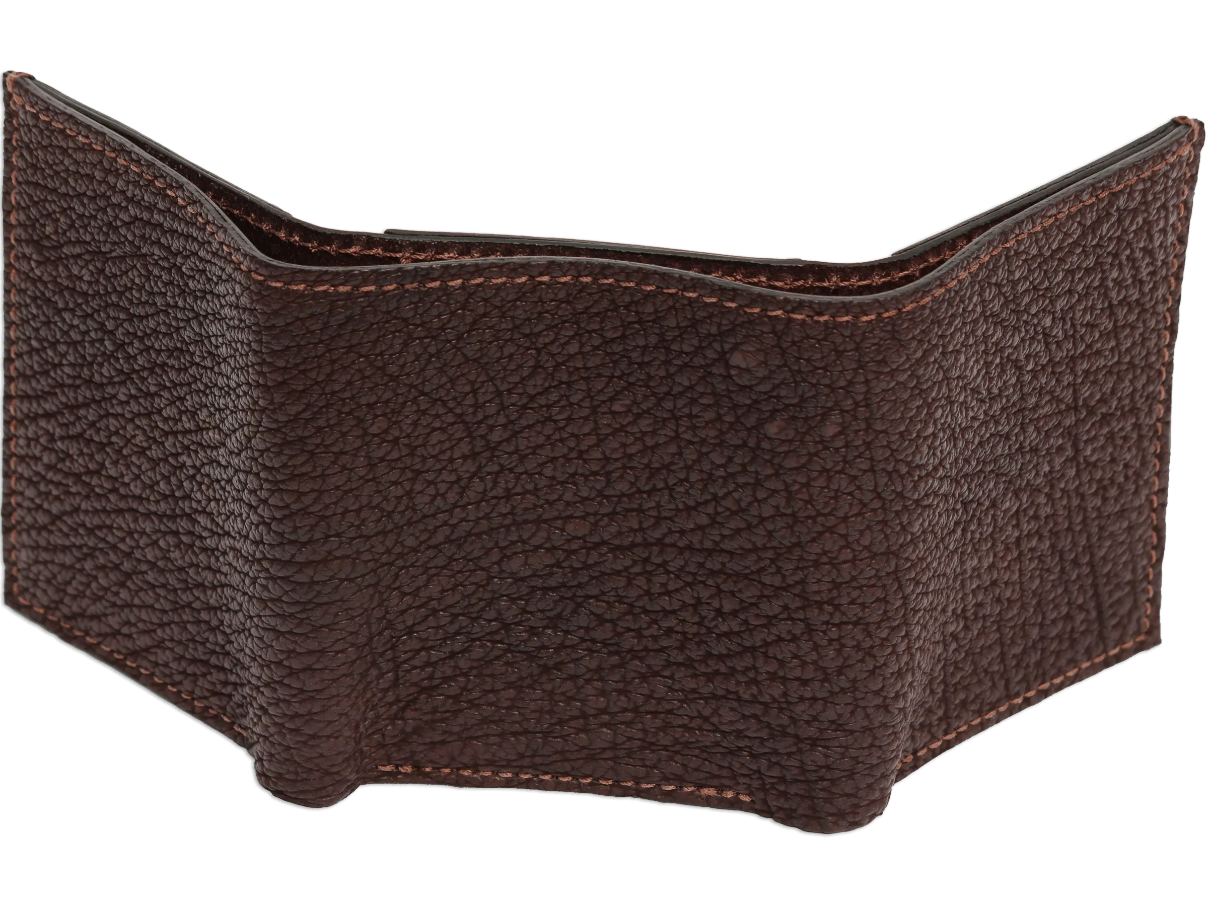 Brown Shark Luxury Designer Exotic Trifold Wallet With ID Window