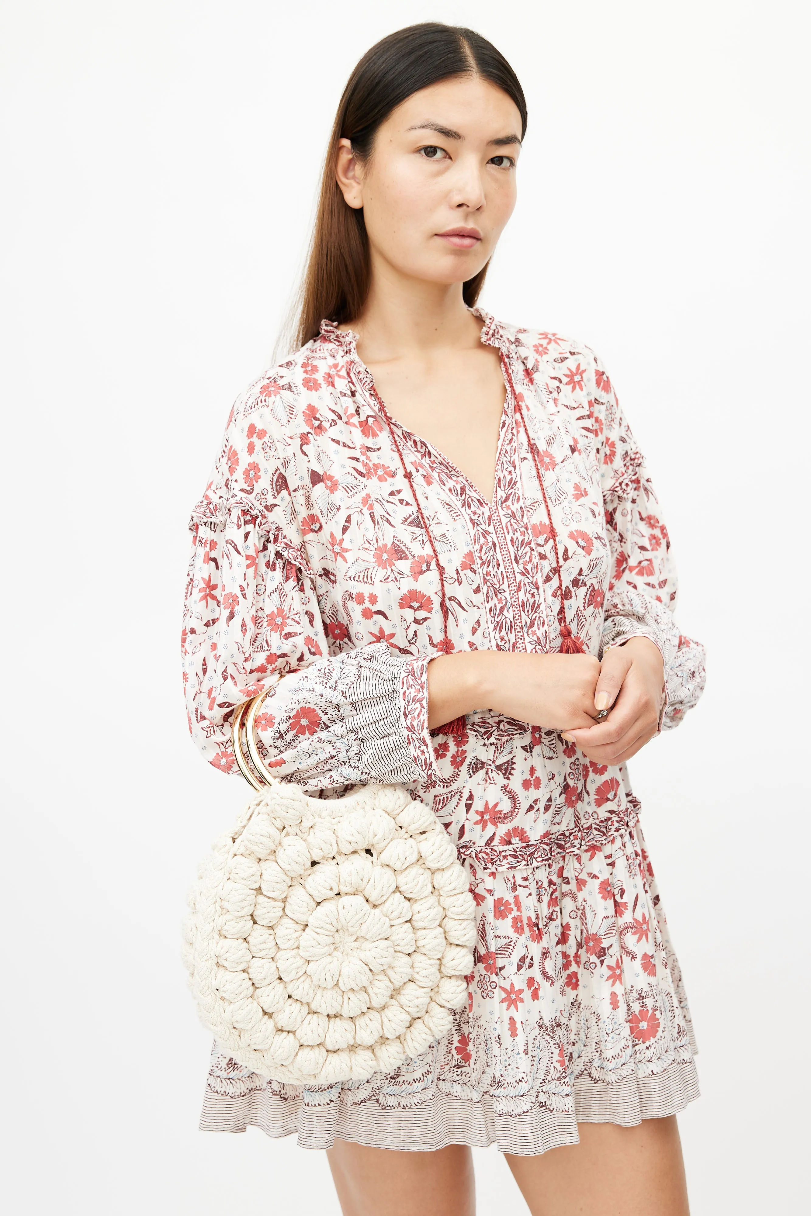 Cream & Gold Lia Crochet Hand Bag