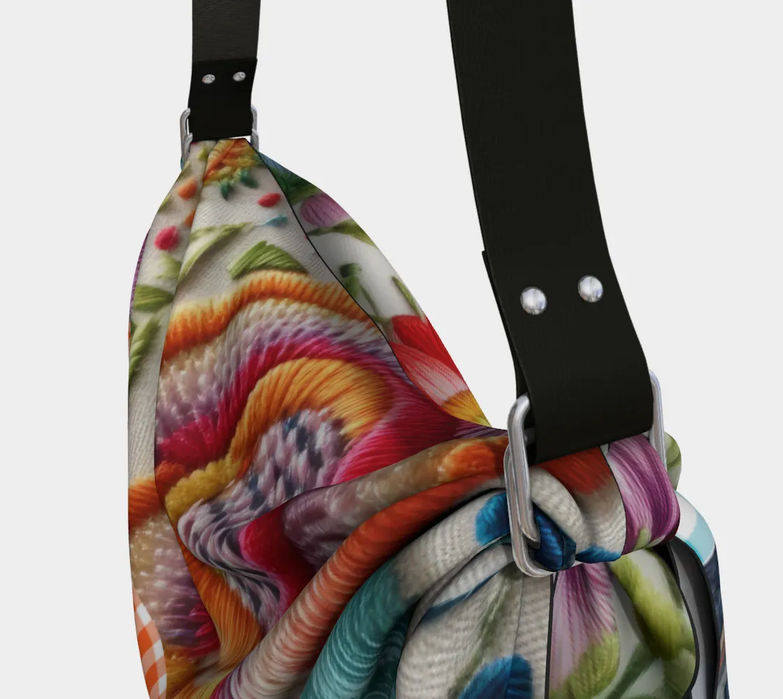 Denim Junction Floral Print Hobo Scarf Bag