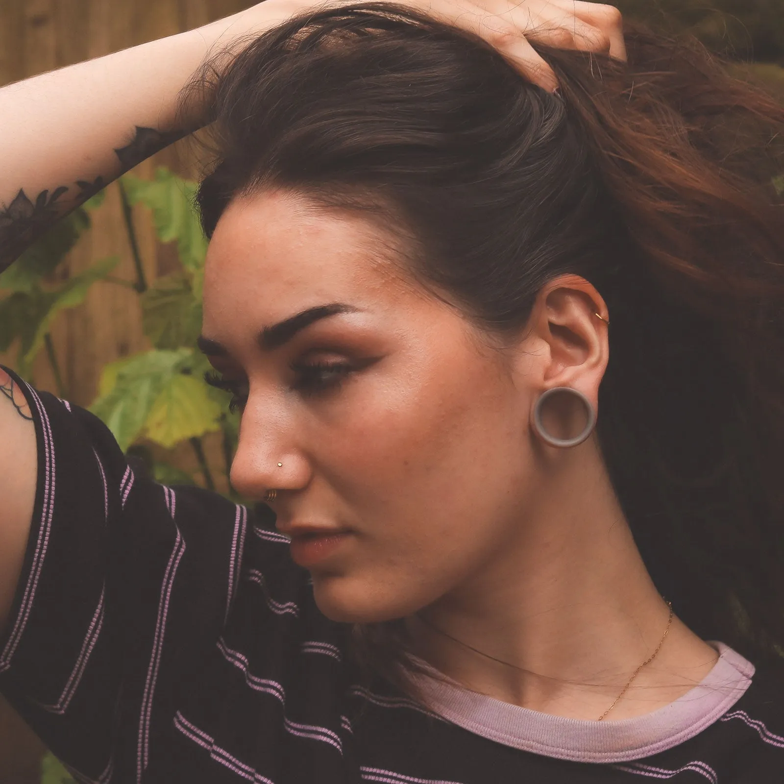 Flat Grey Silicone Double Flare Tunnel