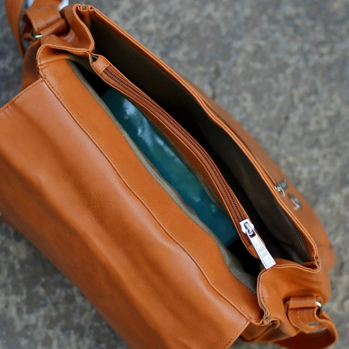 Handcrafted Faux Leather Women's Tan Sling Bag
