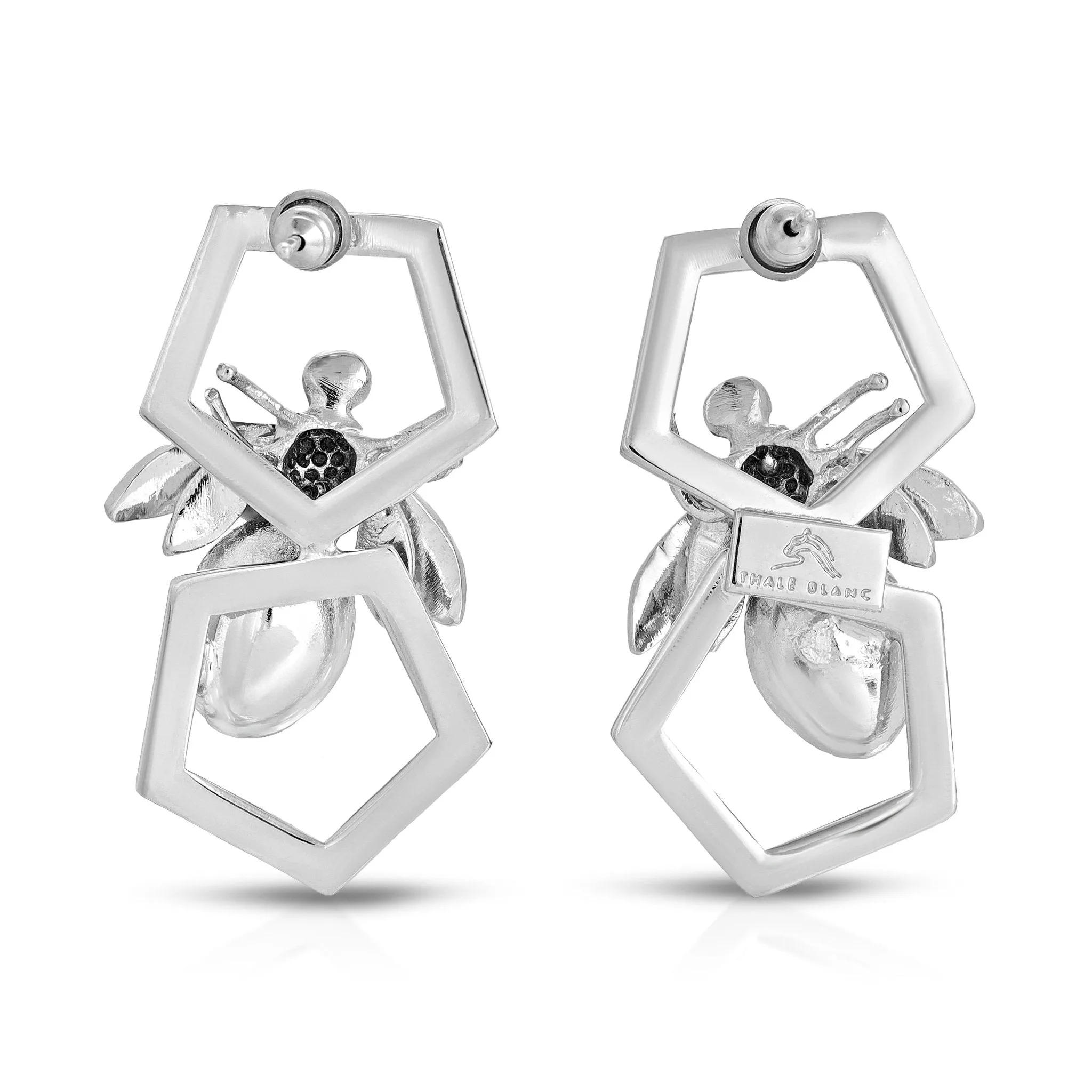 Honeycomb Bee Earrings