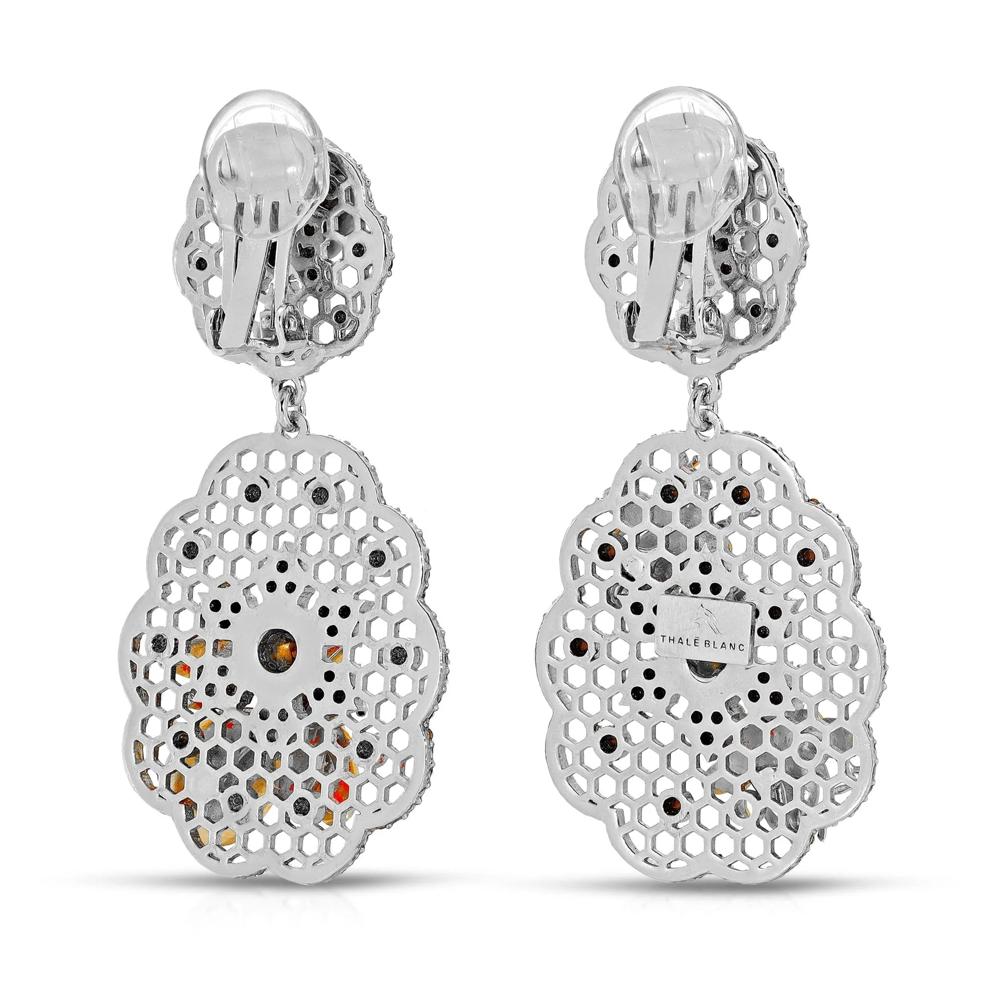 Honeycomb Mesh with Bees Earrings