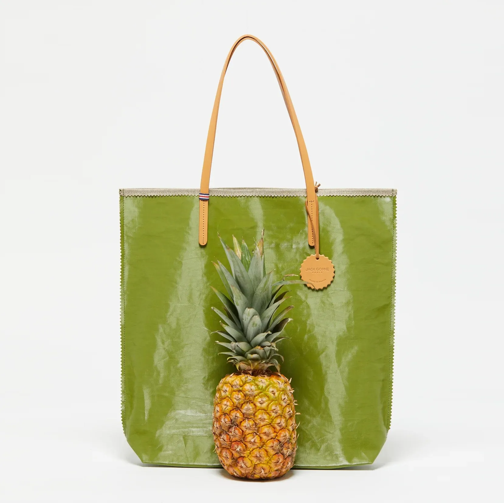 Jack Gomme Paris Amie Linen Shopping Bag Green