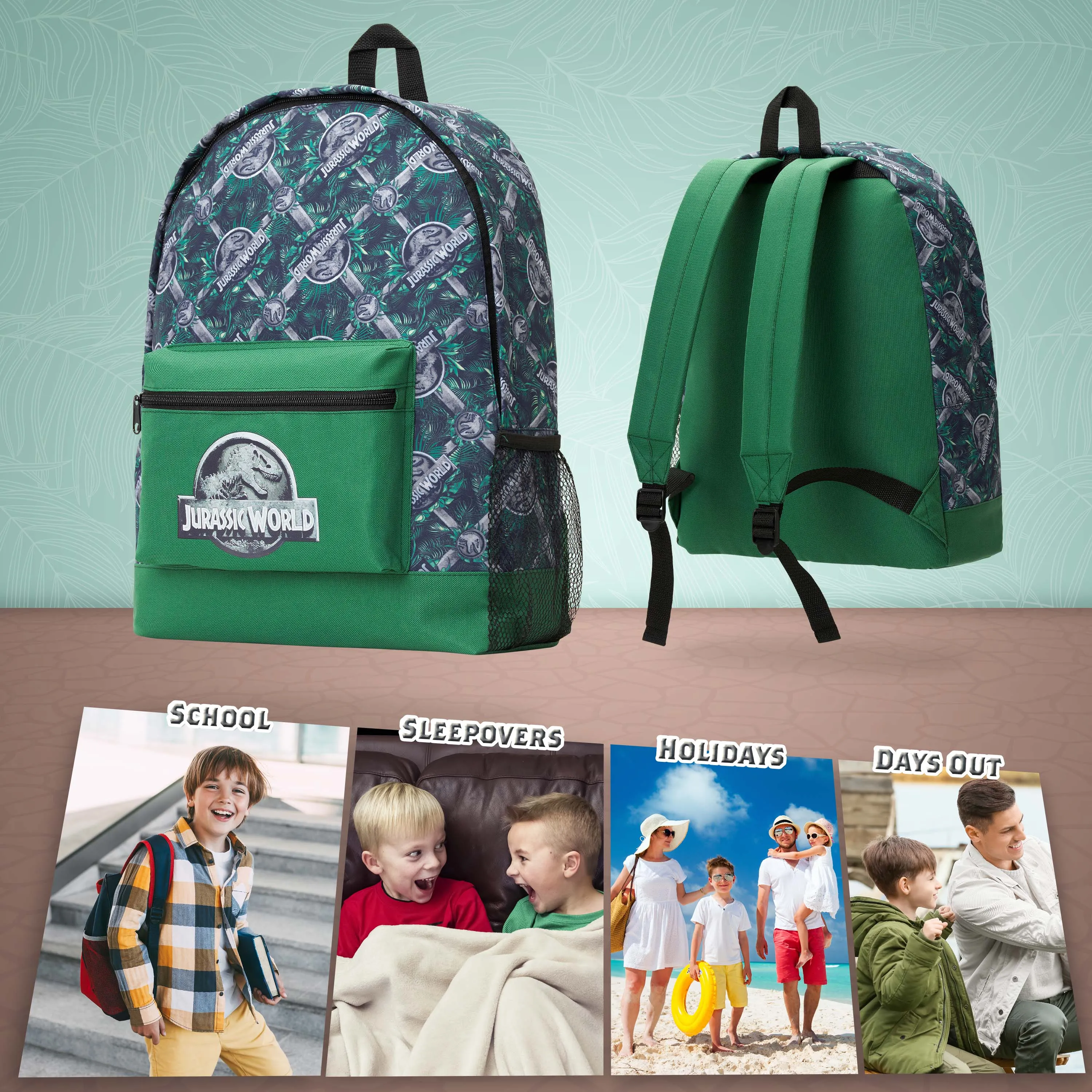 Jurassic World Boys Backpack, Dinosaur Backpack Kids School Bag
