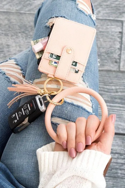 Key Ring Wallet Bracelet Id Zip Up