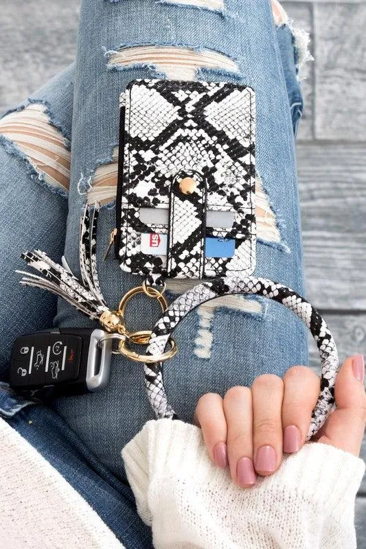 Key Ring Wallet Bracelet Id Zip Up