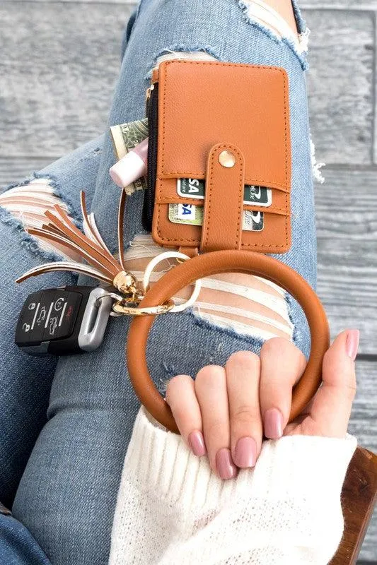 Key Ring Wallet Bracelet Id Zip Up