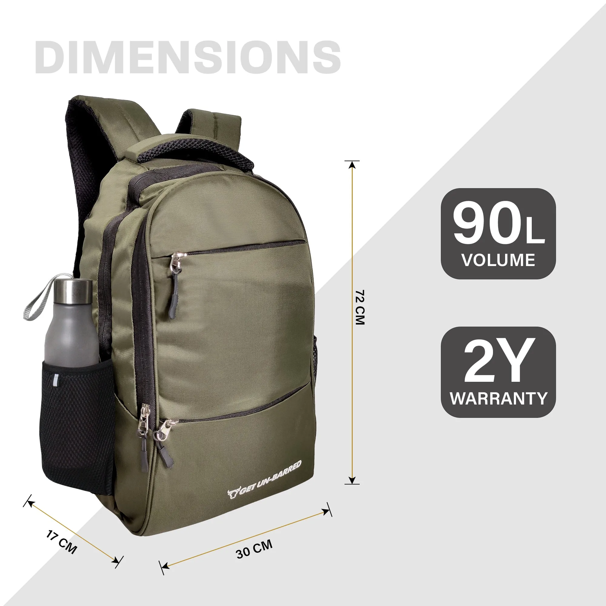 Lexus 40Ltr Laptop Backpack Upto 15.6 Inches - Olive Green