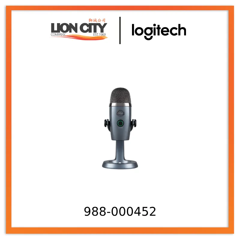 Logitech Blue Yeti Nano Premium USB Mic for Recording, Streaming, Gaming, Podcasting on PC and Mac, Condenser Microphone Grey/Black