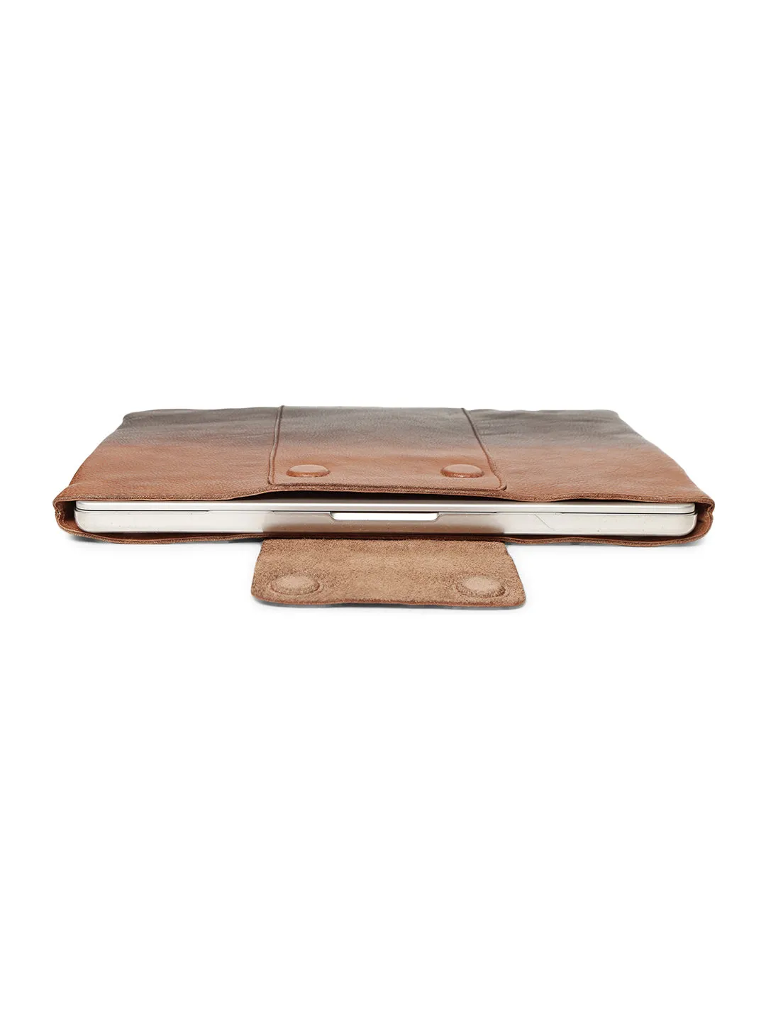 LuxeGuard Cognac with Brown Leather Laptop Sleeves