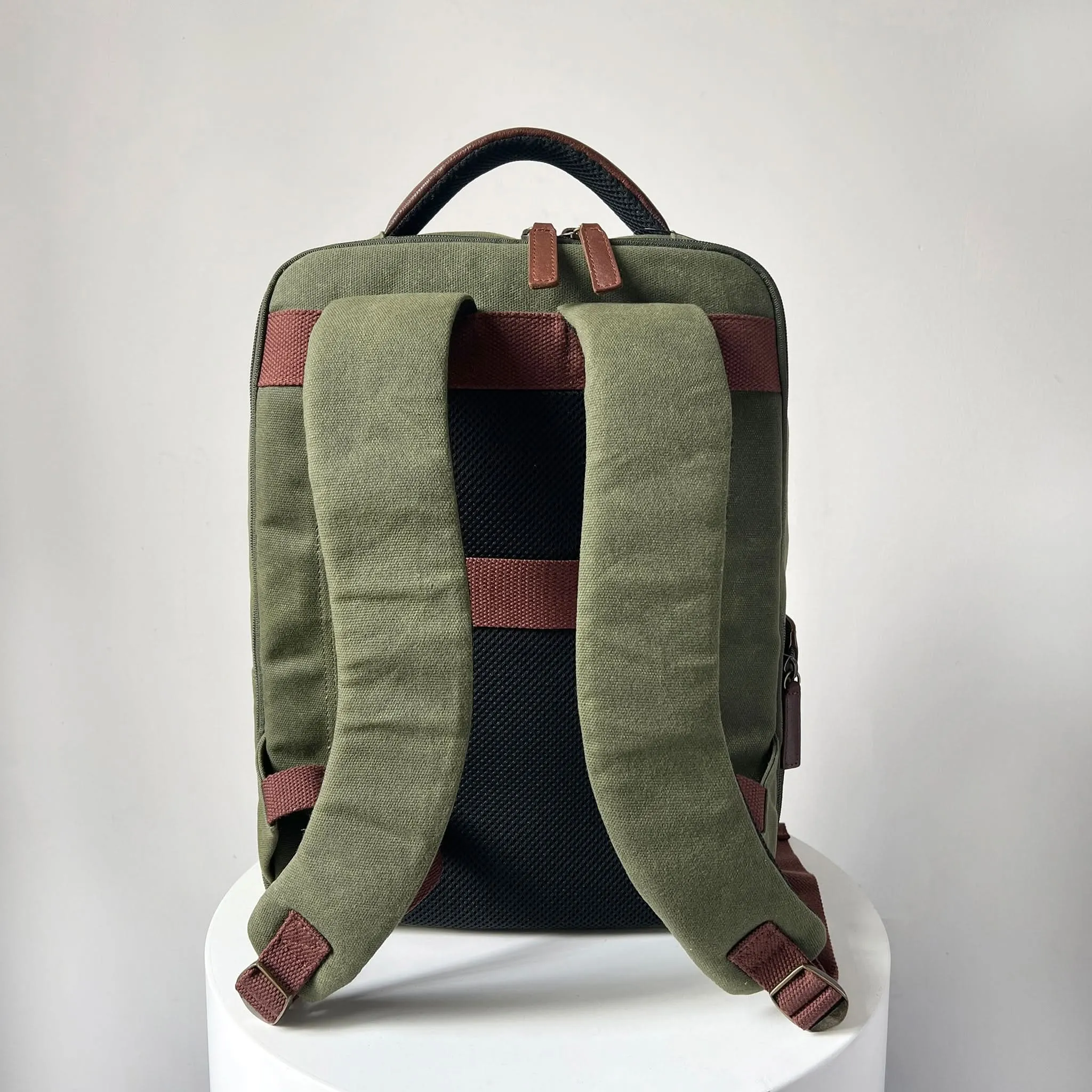 Maxwell Waxed Canvas with Leather Backpack