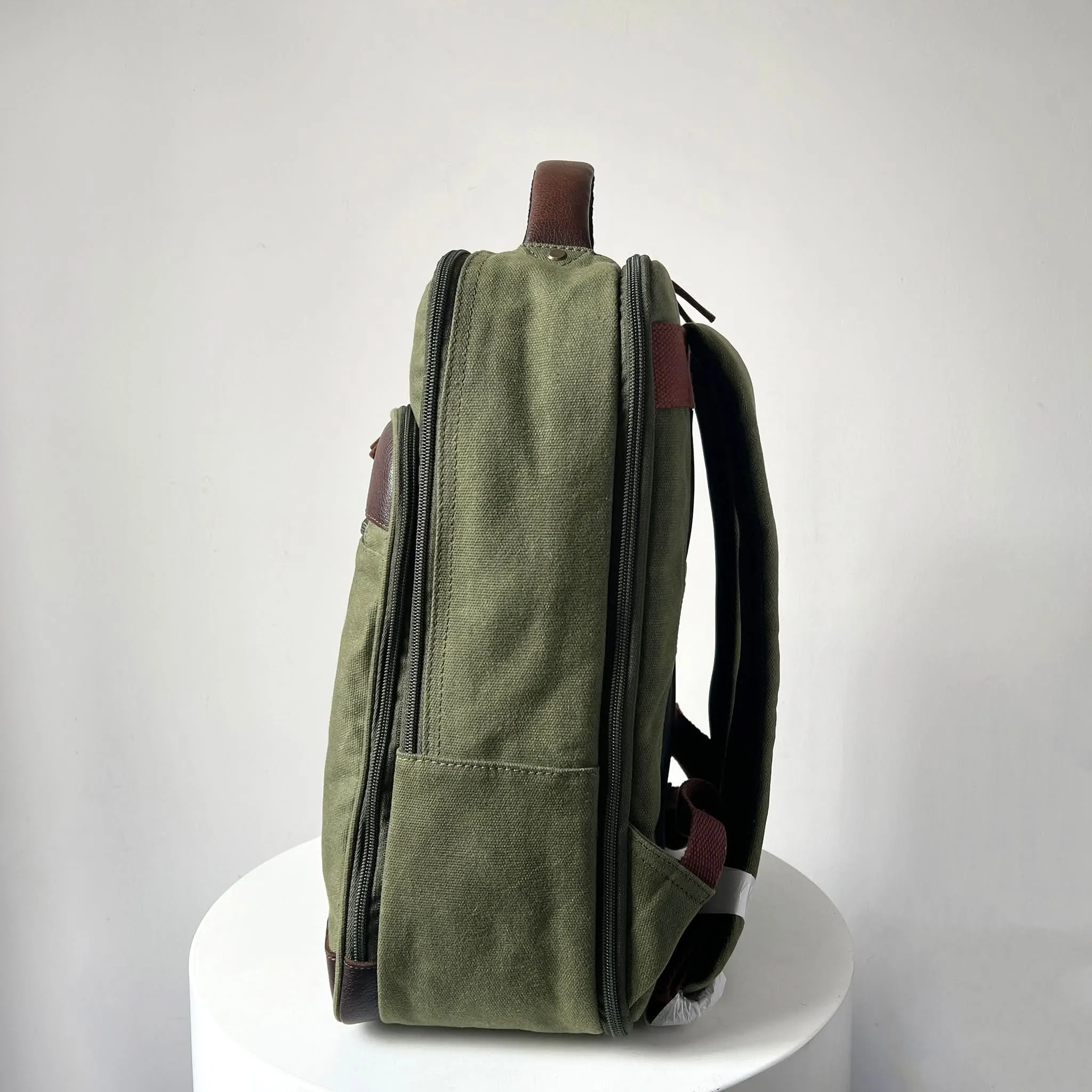 Maxwell Waxed Canvas with Leather Backpack