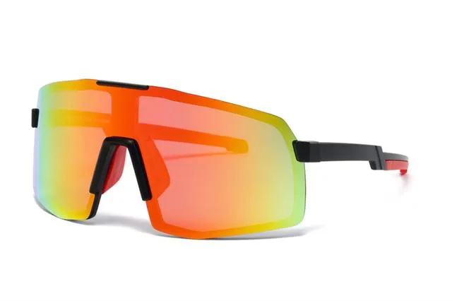 Mens Polarized Sports Shield Sunglasses Oversize Large One Piece Polarised Lens