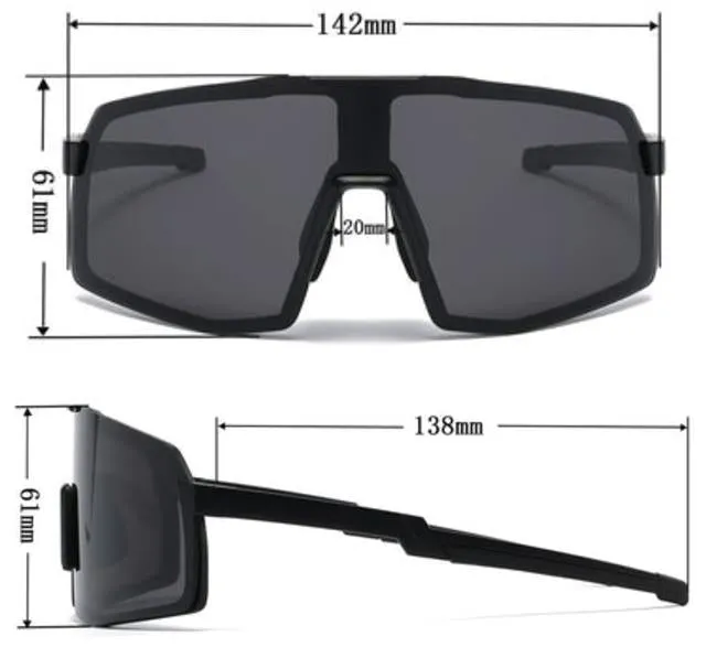 Mens Polarized Sports Shield Sunglasses Oversize Large One Piece Polarised Lens