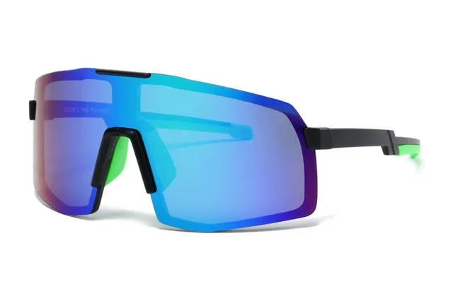 Mens Polarized Sports Shield Sunglasses Oversize Large One Piece Polarised Lens