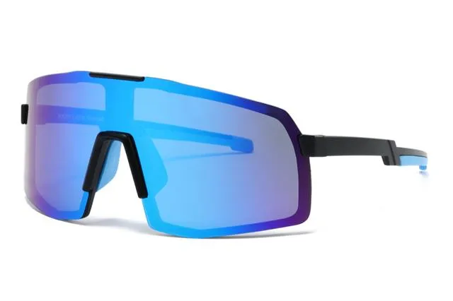 Mens Polarized Sports Shield Sunglasses Oversize Large One Piece Polarised Lens