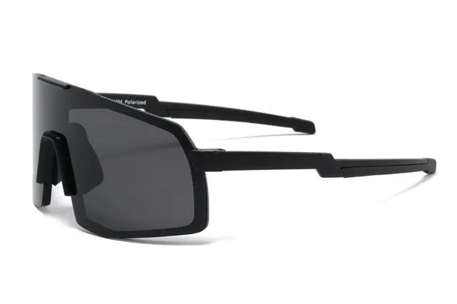 Mens Polarized Sports Shield Sunglasses Oversize Large One Piece Polarised Lens