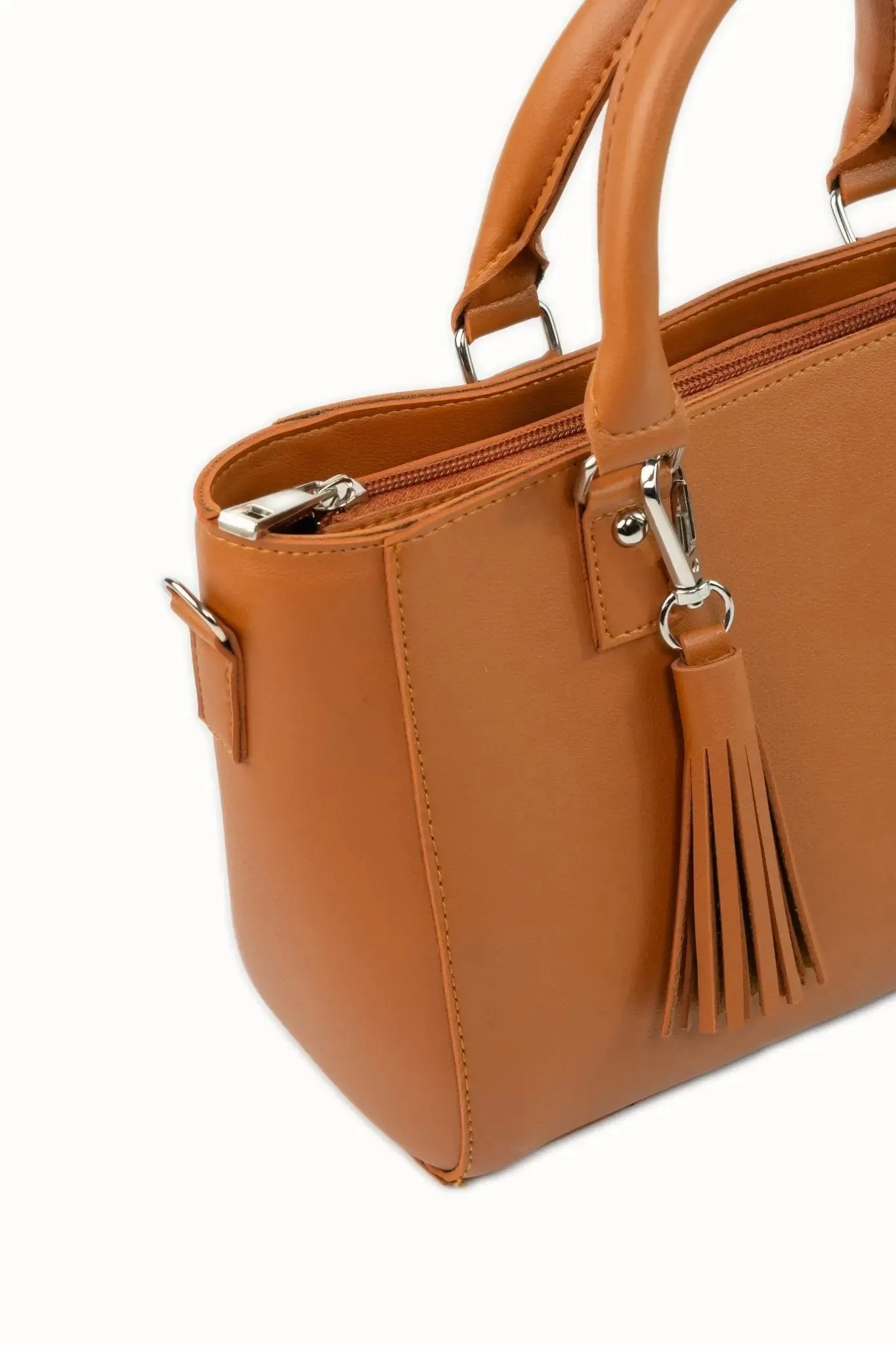 MINERVA Top Handle Sling Bag in Tan Brown